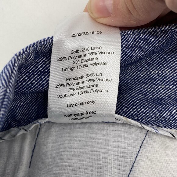 Veronica Beard Size 8 Blue Renzo Linen Blend Cropped Pants - Picture 11 of 14